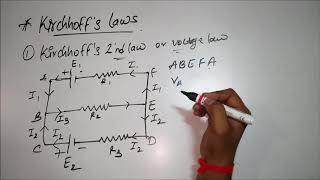 KIRCHHOFFS LAWS  CURRENT LAW  VOLTAGE OR LOOP LAW [upl. by Mayda]