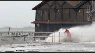 Hurricane Helene  massive storm surge from Cedar key Florida as it happened [upl. by Jereme]