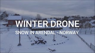 WINTER DRONE  Snow in Arendal Norway [upl. by Waiter]