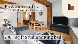 Furnished rental at Bowman Lofts  downtown Vancouver [upl. by Teuton]