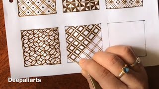 Tutorial15 filler elements for intricate mehndi design  Learn GridNetting Patterns [upl. by Hortensa]