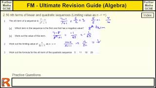 Quadratic sequences  Ultimate revision guide for Further maths GCSE [upl. by Nallak]