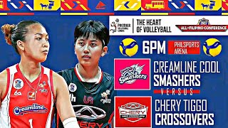 PVL LIVE CREAMLINE COOL SMASHERS vs CHERY TIGGO CROSSOVERS LIVESCORE [upl. by Lorine603]