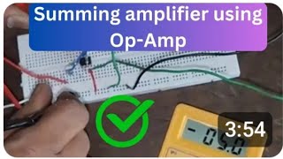 Summing amplier experimentAnalog electronics experimentsLab experiments for EC diploma students [upl. by Johst]