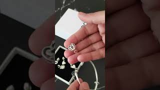 How to open Pandora bracelet Add charms to Pandora Bangle pandora bracelet pandora bangle shorts [upl. by Inajna]