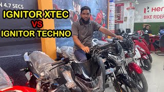 আপনার কোনটা চাই Ignitor Xtec VS Ignitor techno 126cc powerful engine  Bike Riders [upl. by Enitsud]