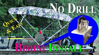 Cheap Bimini Top Install ON Grizzly Tracker 1754 SC Jon Boat [upl. by Roberts]