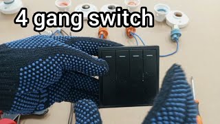 4 gang switch wiring with 4 lamps [upl. by Llib260]