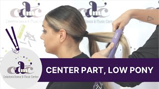 Center Part Low Pony  Tutorial [upl. by Atinna]