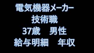 電気機器メーカー 技術職 37歳男性 給与明細 年収 [upl. by Amlet279]