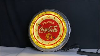 Vintage Coca Cola Neon Spinner Clock [upl. by Calabrese333]