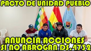 PACTO DE UNIDAD 18 MAYO SE TOMARA ACCIONES PARA RUMBO DE BOLIVIA EN TEMA ECONOMICO Y POLITICO [upl. by Ydnis757]