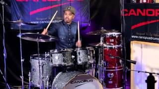 Justin Tyson plays CANOPUS YAIBA II Groove kit [upl. by Ettenil330]