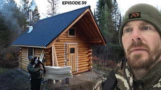 Log Cabin Build on OffGrid Homestead EP39 Roof Insulation Woodshed Foundation Sauna Site [upl. by Madalena]