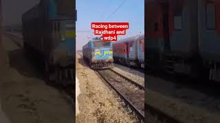 racing between Rajdhani and wdp4follower hailights railway trending train relaxing [upl. by Susann]