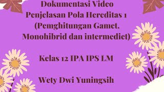 Penjelasan Pola Hereditas 1 Penghitungan Gamet Monohibrid dan Intermediet Kelas 12 IPA IPS LM [upl. by Rafaj323]