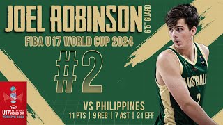 Joel Robinson  Highlights v Philippines  FIBA U17 World Cup 2024 [upl. by Akimat712]