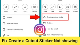 Fix Instagram Create a Cutout Sticker Option Not Showing  Instagram Post Create a Cutout Sticker [upl. by Elaynad]