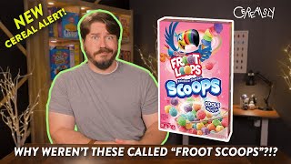 NEW Froot Loops Rainbow Sherbet Loops review Its BAD cereal review kelloggs [upl. by Saihtam373]