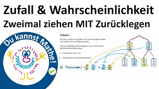 Kugeln ziehen MIT Zurücklegen Zufall und Wahrscheinlichkeit mit Baumdiagramm [upl. by Atwater747]