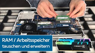 Laptop RAMArbeitsspeicher tauschen oder erweitern [upl. by Allecram]