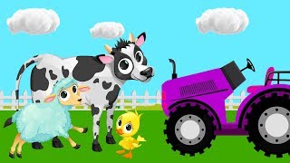 Tractors for Kids at the field  Farm Vehicle Video for Toddler [upl. by Vaasta941]