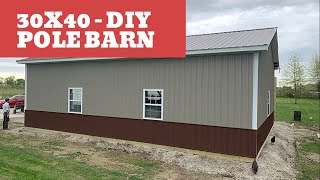 30x40 Pole Barn  Two Car Garage [upl. by Maible190]