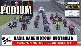 Hasil RACE MotoGP Australia 2024Marc Marquez P1 Martin P2 Bagnaia P3MotoGP Hari ini [upl. by Presber]