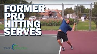 Pro Tennis Player Hitting Serves [upl. by Benioff]