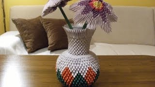 3D ORIGAMI  ROUND VASE  full tutorial [upl. by True]