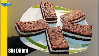 Süt Dilimi Tarifi  Süt Dilimi Nasıl Yapılır   Milchschnitte Rezept  milk slice recipe [upl. by Pacorro869]