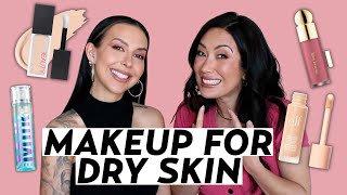 The BEST Makeup for Dry Skin Foundation Blush Concealer amp More Makeup Artist Picks [upl. by Pernas456]