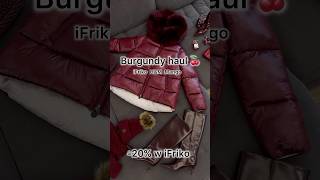 🍒Burgundowy look♥️Kurtka i czapki z butiku ifriko buty torebka hm clotheslover fashion haul [upl. by Grunenwald]