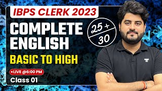 IBPS Clerk 2023  English by Vishal Parihar  Basic to High Complete Batch  Day01 [upl. by Harmon633]