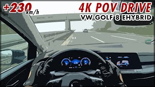 2021 VW VOLKSWAGEN GOLF 8 14 eHybrid 204 HP  4K POV TEST DRIVE Onboard Top Speed Rabbit Autobahn [upl. by Mojgan69]