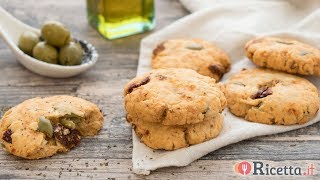 Biscotti salati ai pomodori secchi e olive  Ricettait [upl. by Seitz]