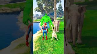 Hulk vs spider man race video 😮😱gta5 viralvideo youtubeshorts cartoon [upl. by Srevart]