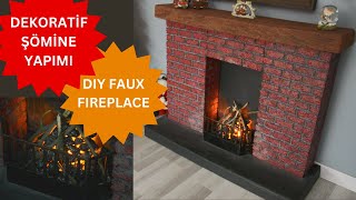 DIY faux fireplace  Dekoratif şömine yapımı [upl. by Chico]