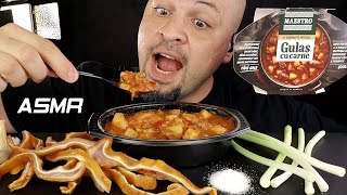 ASMR Gulaș De Vita  Urechi De Porc amp Ceapa Verde cateva vorbe MUKBANG [upl. by Kirenoj]