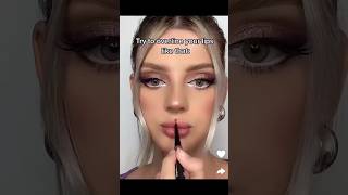 Overline your lips 👄 youtuber makeup hack shortvideo [upl. by Atwahs156]