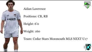 Aidan Lawrence  Cedar Stars MLS Next U17 [upl. by Joung]