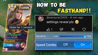 How to be FASTHAND in LANCELOT Using This SECRET Settings in 2024 ⚡️🔥 [upl. by Den]