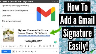 How to Create a PROFESSIONAL GMAIL EMAIL SIGNATURE In Only 3 MINUTES 20222023 Working [upl. by Lahpos]