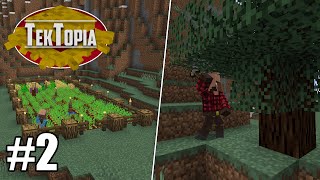 TekTopia 2  Farmers and Lumberjacks Minecraft Villager Mod [upl. by Prochora]