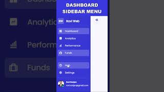 Create a Dashboard Sidebar Menu using HTML and CSS [upl. by Enilorac]