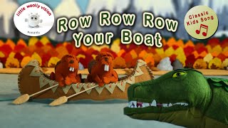 Row Row Row Your Boat  Little Woolly Vision  StopMotion Animated Nursery Rhymes amp Kids Songs [upl. by Bijan]