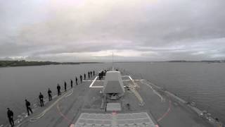 USS Jason Dunham Enters Kiel Germany June 19 2015 [upl. by Lohner]