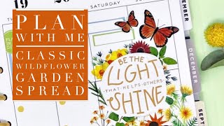 PLAN WITH ME  CLASSIC WILDFLOWER GARDEN SPREAD  THE HAPPY PLANNER [upl. by Ricoriki]