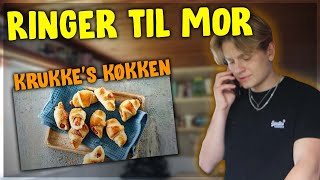 PØLSEHORN MED RØDE PØLSER  Krukkes Køkken Dansk 2 [upl. by Nemzzaj]