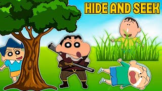 Shinchan playing hide and seek with friends 😂🔥  Hide online hunter vs props funny game 😂 [upl. by Tezile]